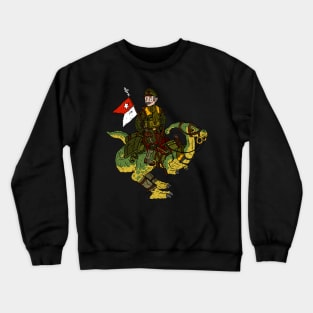 dinosaur communist cavalry soldier. "historical accurate" dino military. Crewneck Sweatshirt